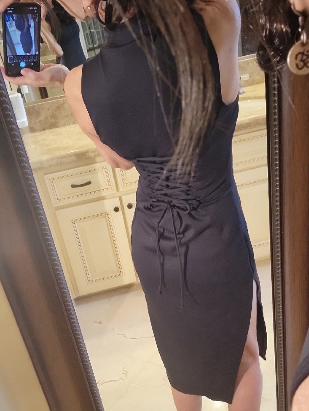 *TA3  Black Sleeveless Shapewear Midi Dress, S - Picture 10 of 16
